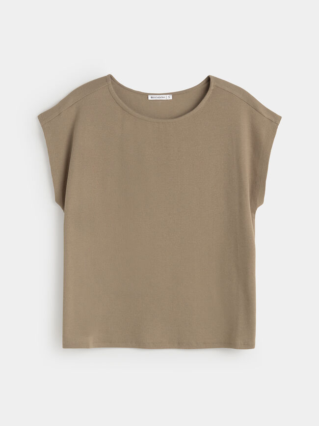 CAMISETA HOMBRO CAIDO kaki claro