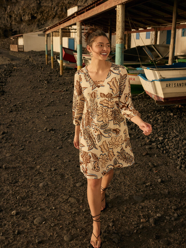 VESTIDO CORTO ESTAMPADO Estampado 1