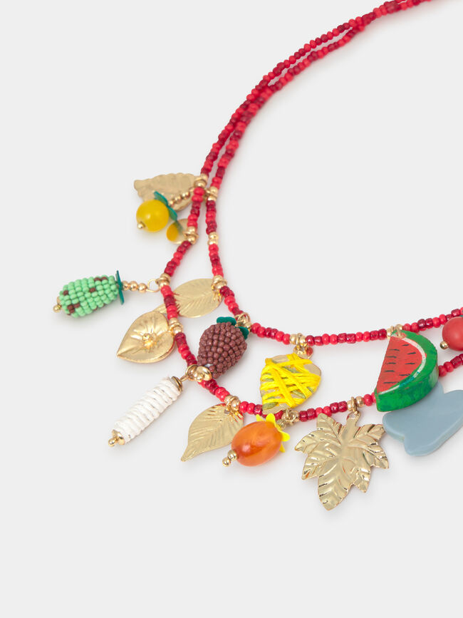 COLLAR DETALLE FRUTAS Multicolor