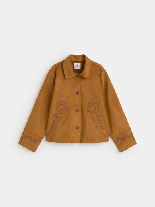 CHAQUETA ANTELINA FLORES OLIVA GOLD image number null