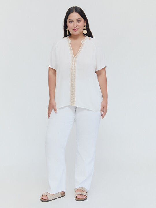 BLUSA MANGA CORTA Crudo image number null