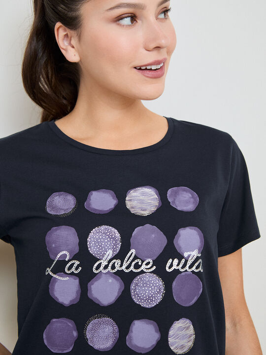 CAMISETA DOLCE VITA Azul Marino image number null