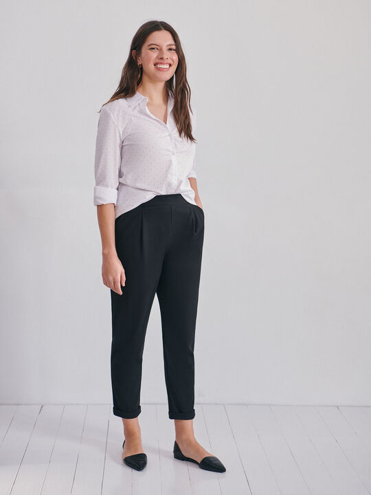 PANTALÓN PINZAS SLIM FIT Negro image number null