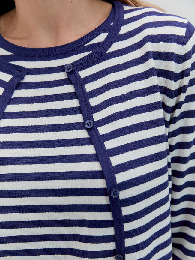 C&Aacute;RDIGAN RAYAS COLORES Azul Marino