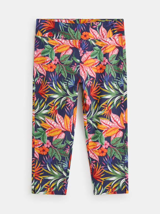Pantalón capri estampado Azul Marino