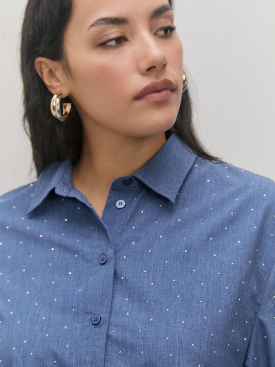 camisa strass Mid blue image number null