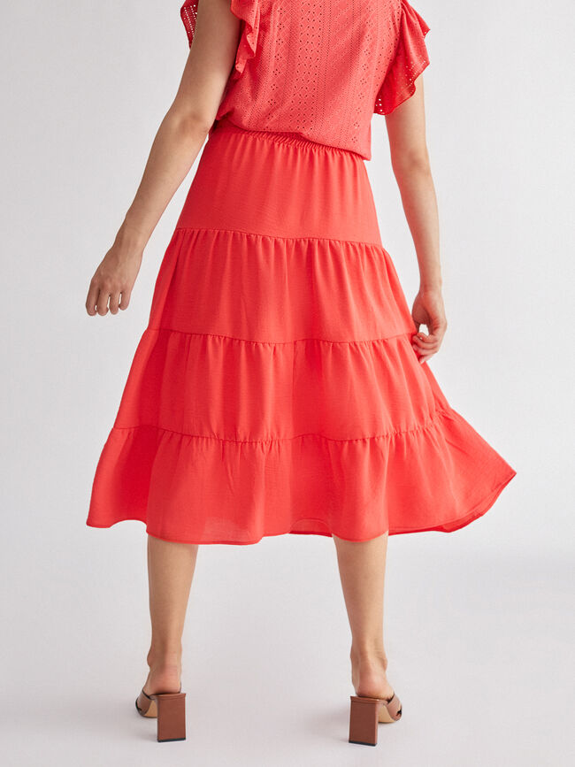 Falda detalle volantes Coral