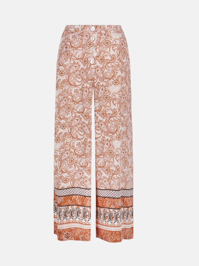 Pantalon culotte detalle botones Naranja quemado