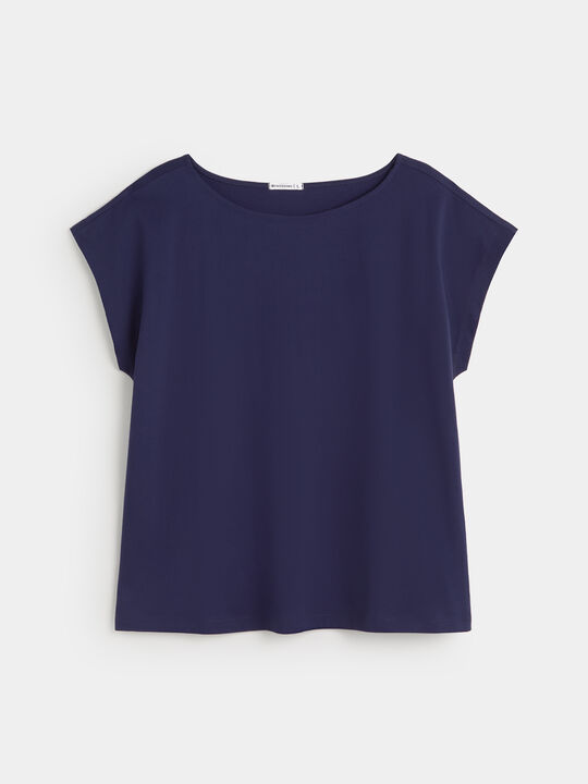 CAMISETA HOMBRO CAIDO Azul Noche image number null