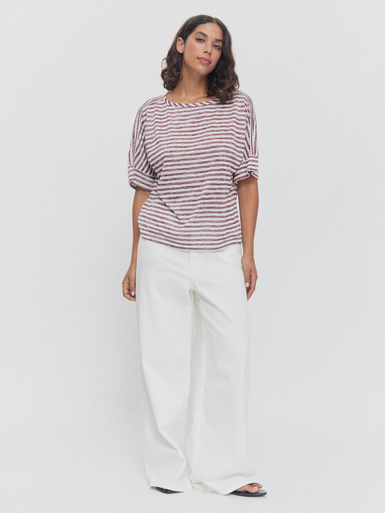 CAMISETA RAYAS Rojo Cereza image number null