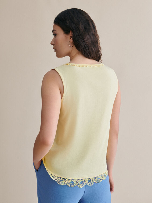 top crochet en bajo 100% algodón Amarillo