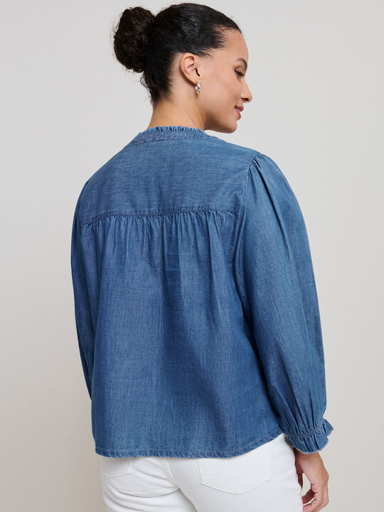 CAMISA VAQUERA VOLANTITO Dark blue image number null