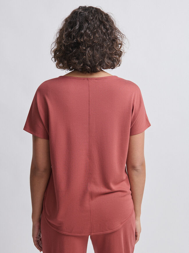 CAMISETA BAJO REDONDEADO Marron/Naranja