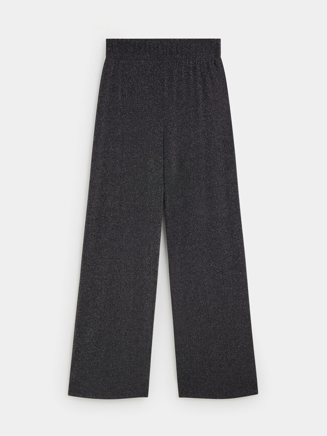 PANTALÓN RECTO BRILLO Negro