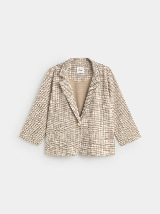 BLAZER DETALLE FLECOS Crudo