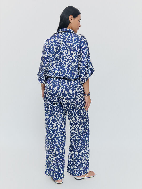 PANTALON SATEN Azul Marino image number null
