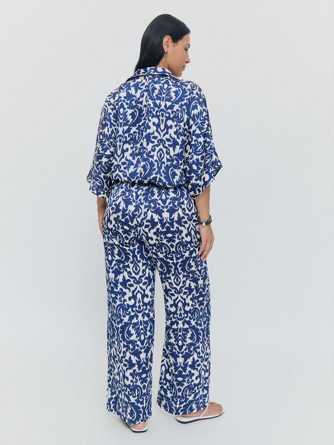 PANTALON SATEN Azul Marino
