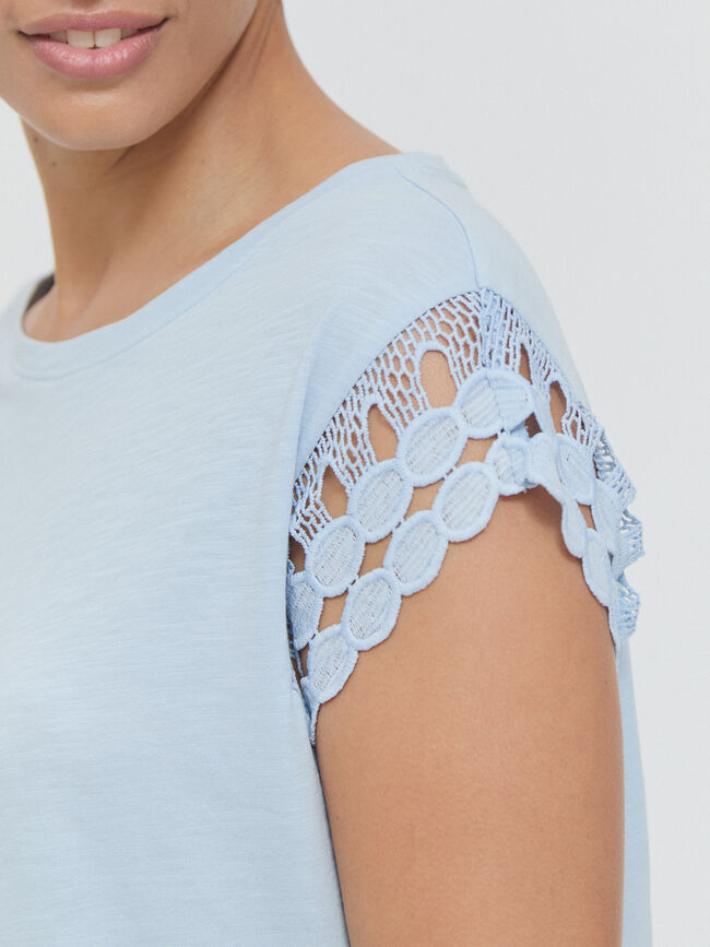 CAMISETA DETALLE azul blush