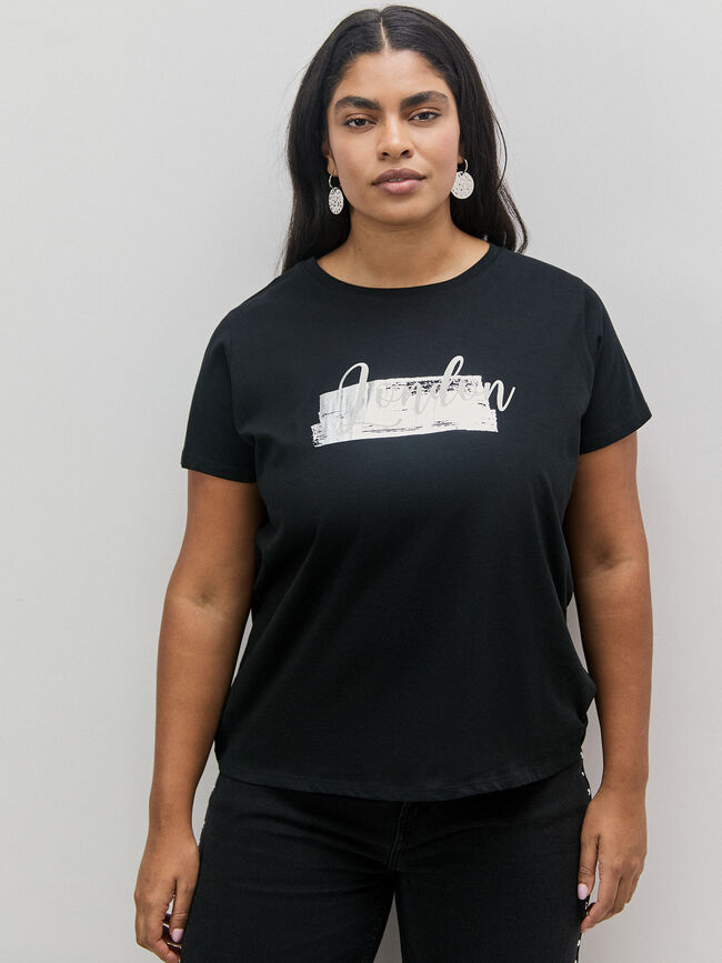 CAMISETA TIPOGRAFÍA LONDRES Negro