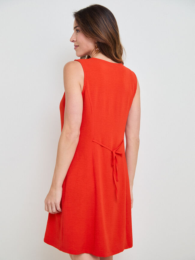 VESTIDO CORTO BOTONES Rojo Flama