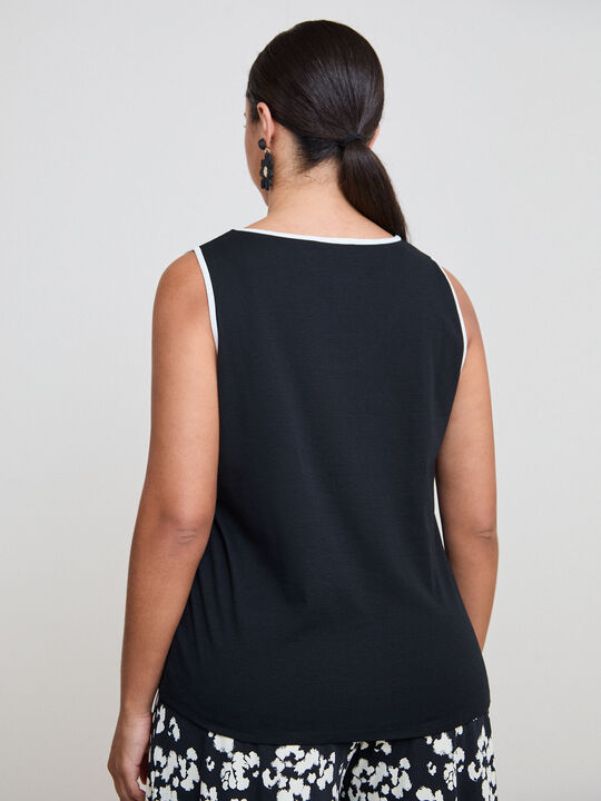 TOP DETALLE BICOLOR Negro image number null