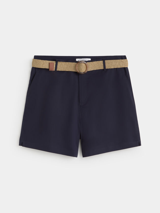 PANTAL&Oacute;N CORTO CINTUR&Oacute;N Azul Marino