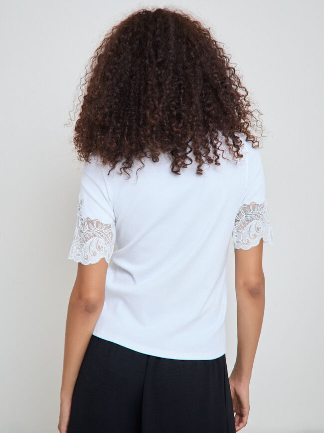 CAMISETA DETALLE MANGA Blanco Optico