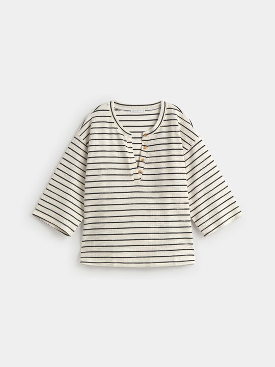 CAMISETA TEXTURA BOTON Crudo image number null