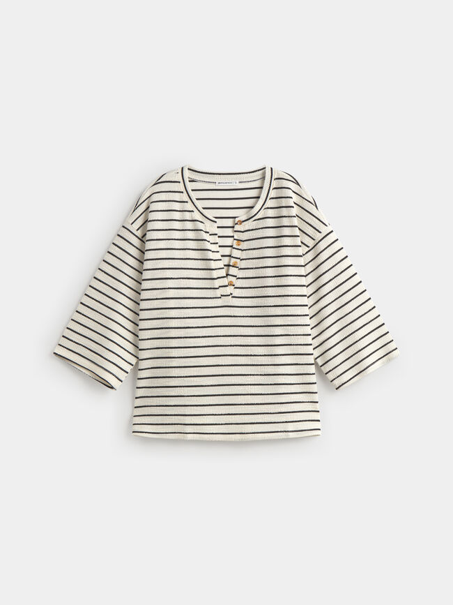 CAMISETA TEXTURA BOTON Crudo