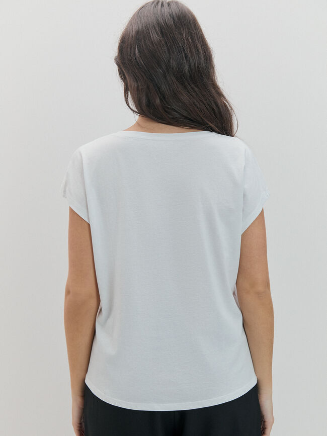 CAMISETA CORAZONES CUERDA Blanco Optico