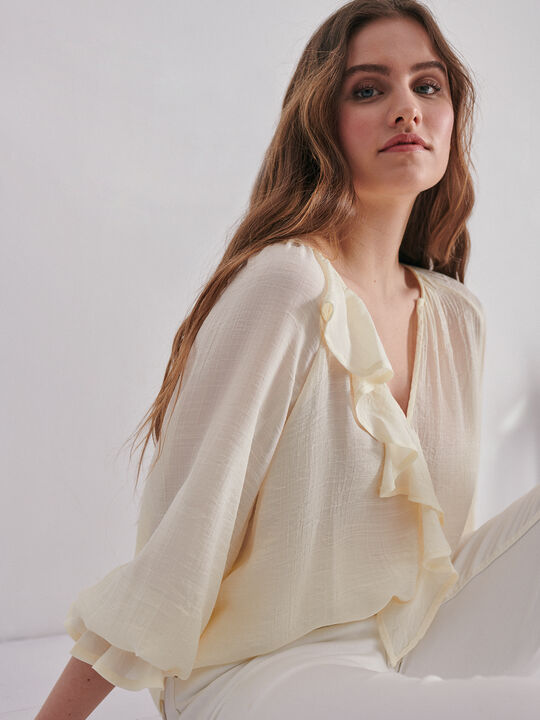 Blusa volante Blanco Optico image number null