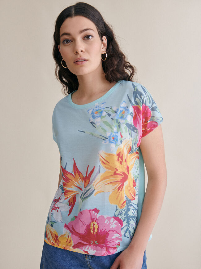 camiseta estampado floral 100% algodón Estampado 1