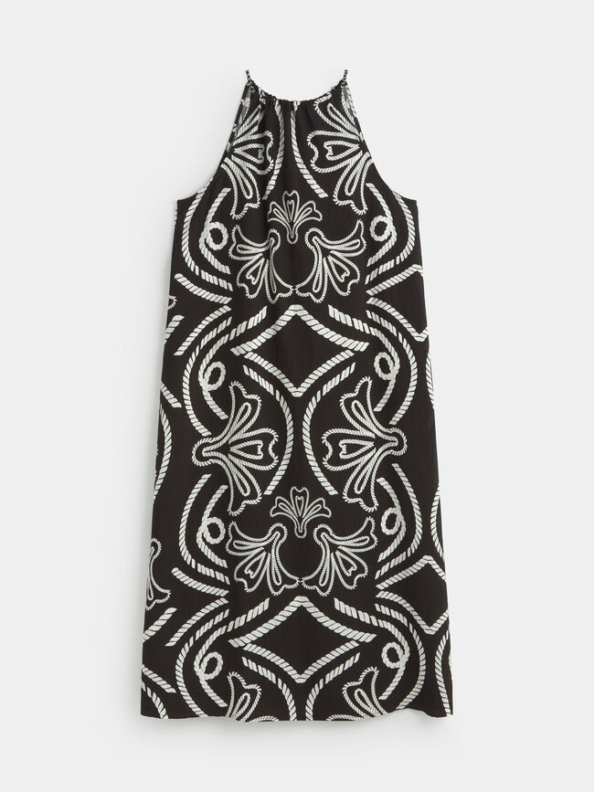VESTIDO CUELLO HALTER Negro