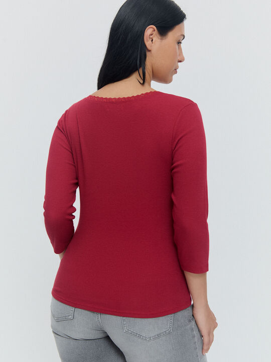 CAMISETA LENCERA Rojo Cereza image number null