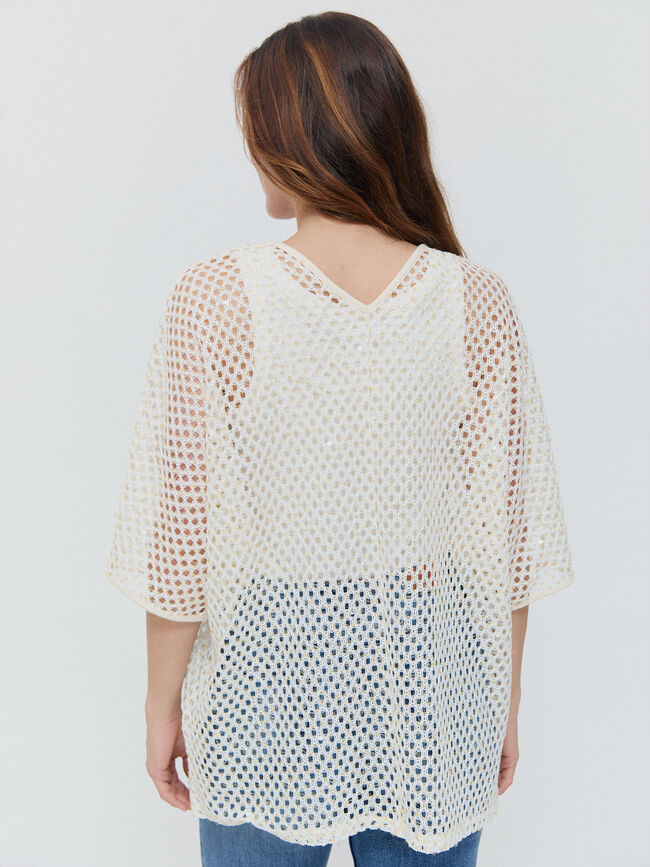 KIMONO LENTEJUELAS Crudo