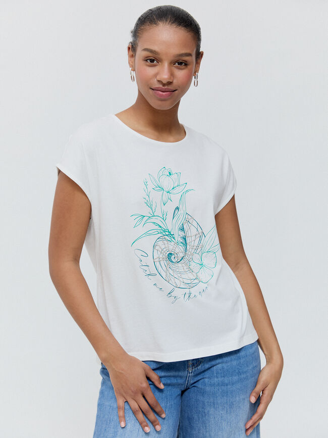 CAMISETA POSICIONAL CONCHA Blanco Hueso