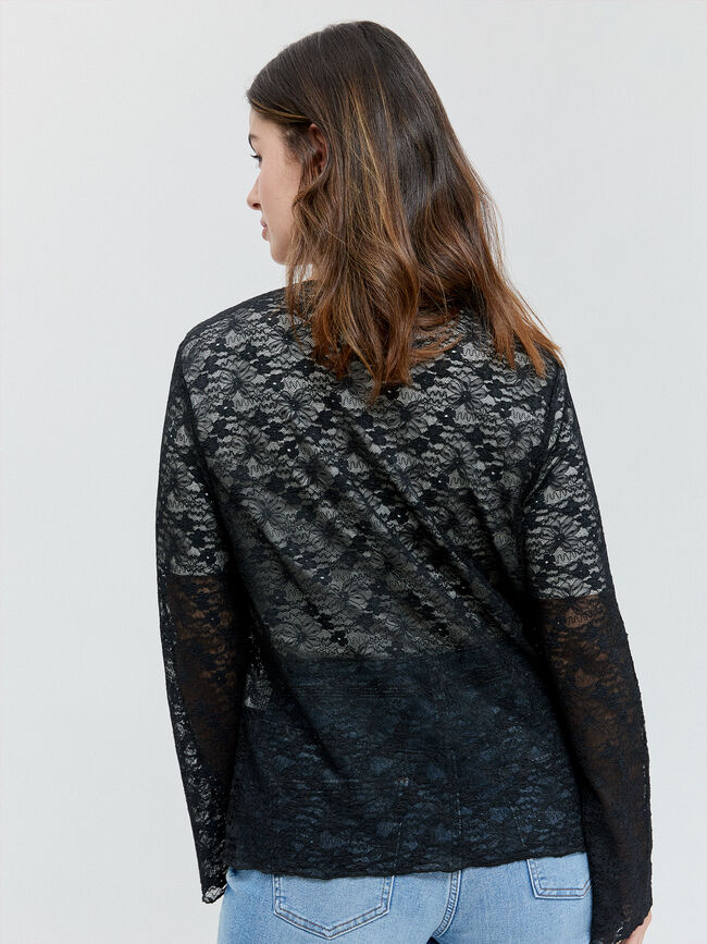 CHAQUETA ENCAJE Negro