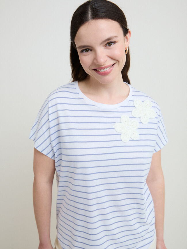 CAMISETA FLORES 3D Rayas 1