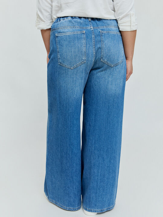 PANTALON ANCHO ELASTICO Mid blue image number null