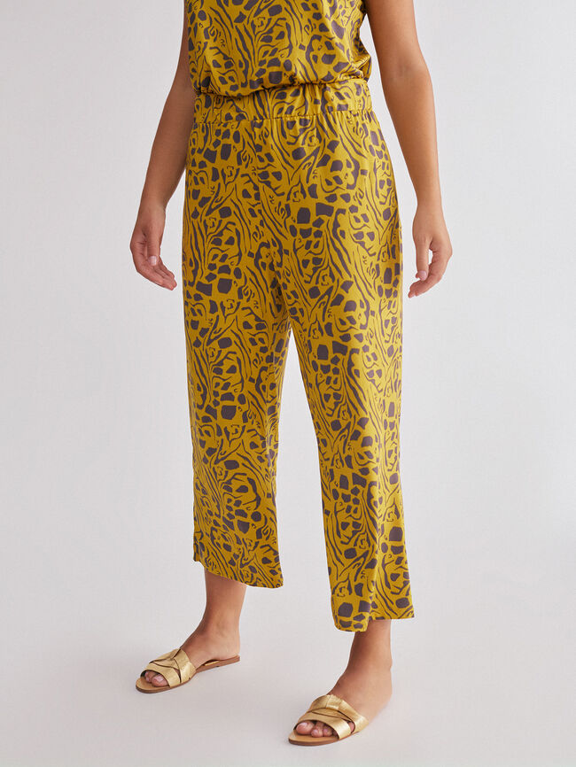 Pantalon culotte kaki claro