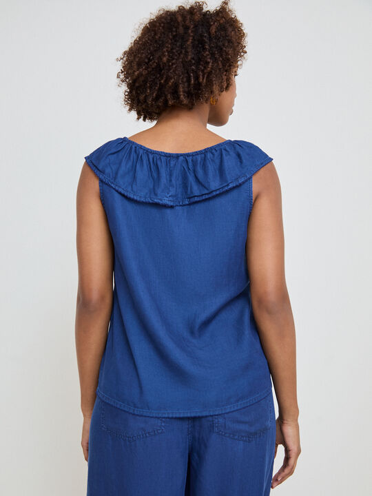 TOP VOLANTE BOTONES Dark blue image number null