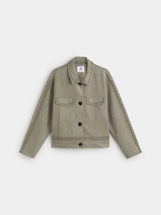 CAZADORA DETALLES TRENZADOS kaki claro image number null