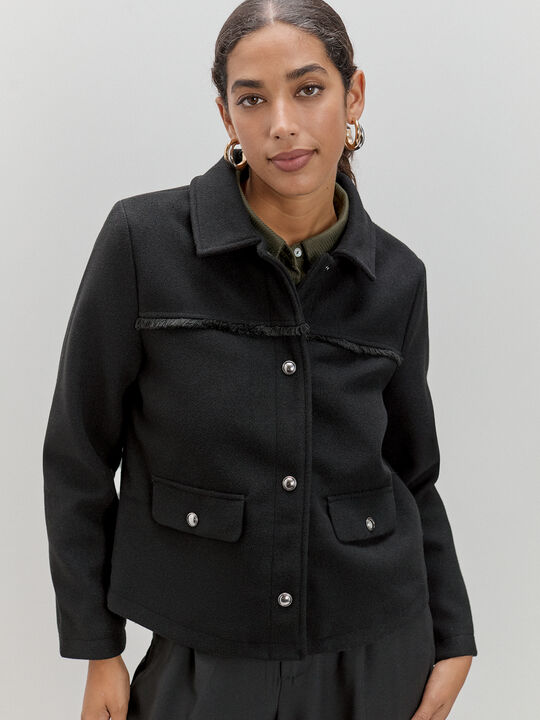 CHAQUETA PAÑO BOLSILLO Negro image number null