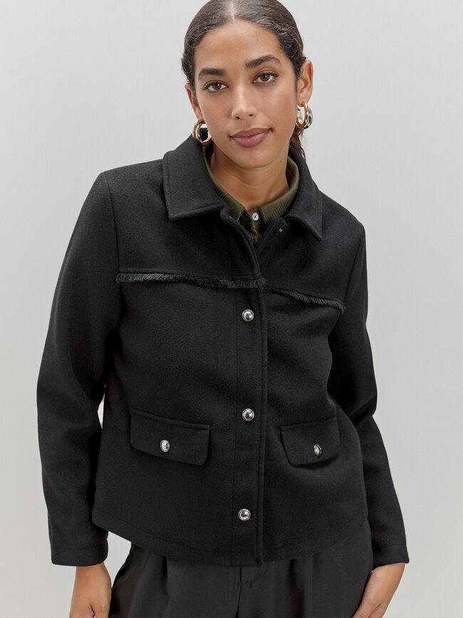 CHAQUETA PAÑO BOLSILLO Negro