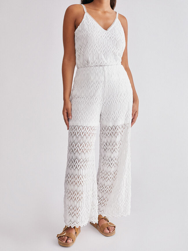 Pantalon Calado Blanco Optico