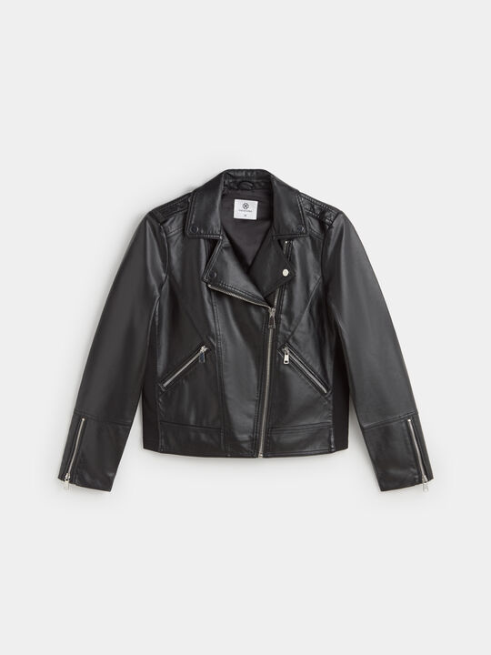 CAZADORA BÁSICA POLIPIEL Negro image number null