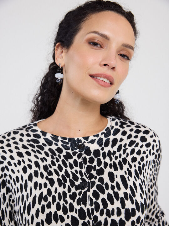 CARDIGAN ESTAMPADO Crudo image number null