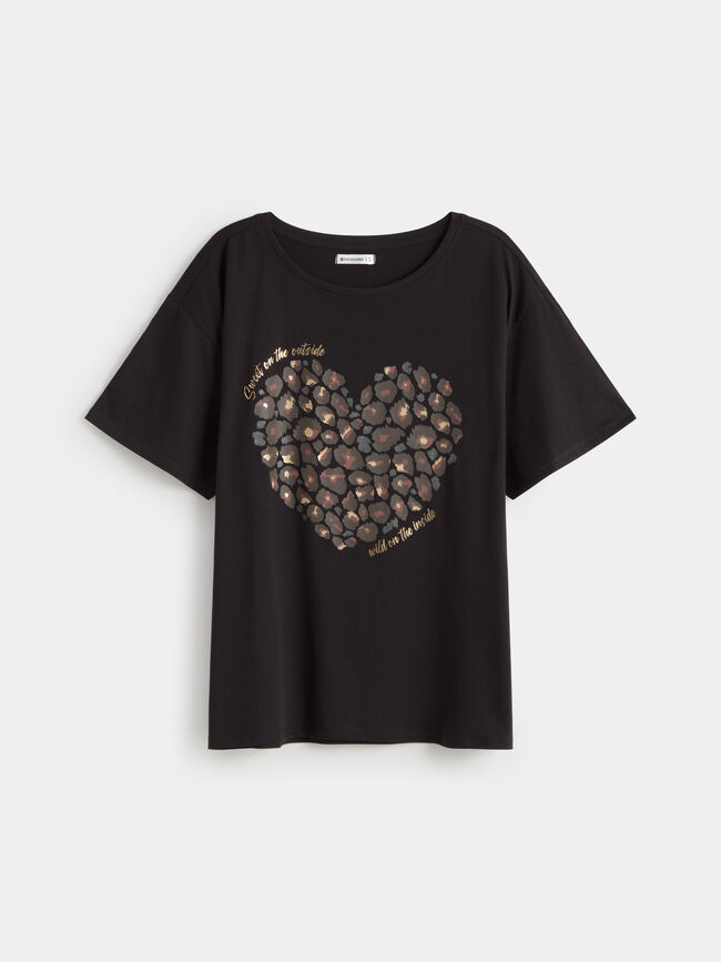 CAMISETA POSICIONAL CORAZÓN Negro