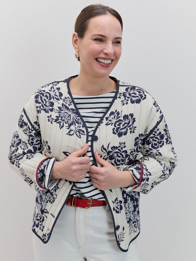 CHAQUETA ACOLCHADA  ESTAMPADA Crudo