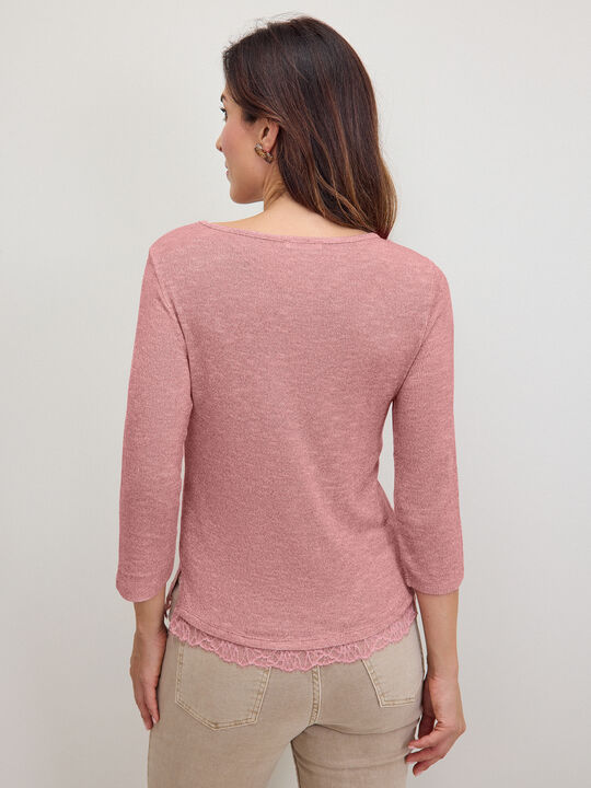 CAMISETA DETALLE ENCAJE Blush image number null